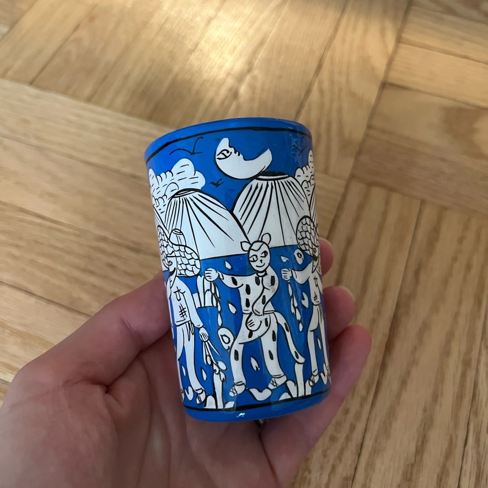Handcrafted Blue Ceramic Shot Glass - Picture 2 of 4